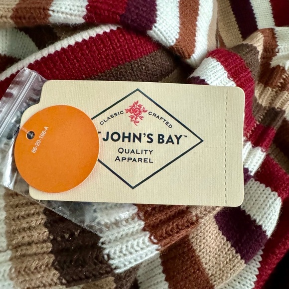 (NWT) ST JOHN’S BAY Women’s Striped Multicolor Round Neck Sweater Top-Size SMALL - Picture 4 of 8